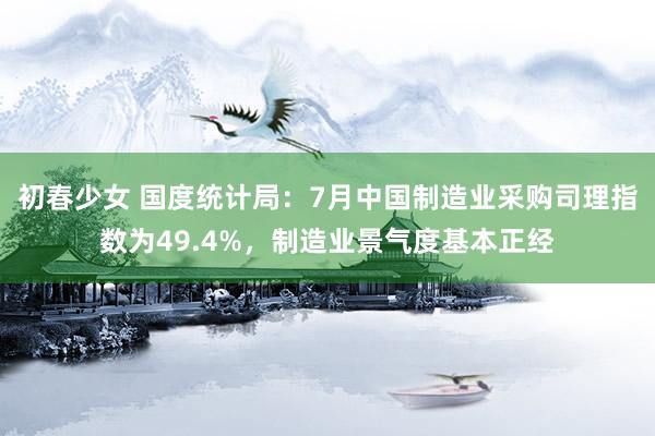 初春少女 国度统计局：7月中国制造业采购司理指数为49.4%，制造业景气度基本正经
