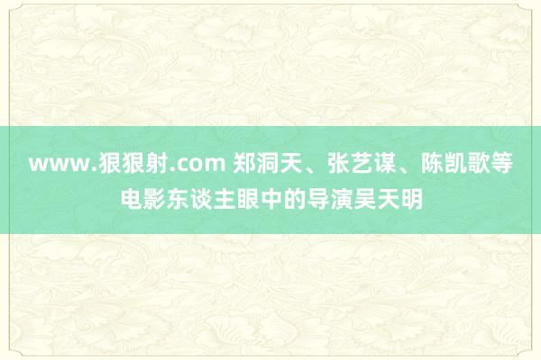 www.狠狠射.com 郑洞天、张艺谋、陈凯歌等电影东谈主眼中的导演吴天明