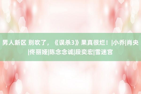 男人新区 别吹了，《误杀3》果真很烂！|小乔|肖央|佟丽娅|陈念念诚|段奕宏|雪迷宫