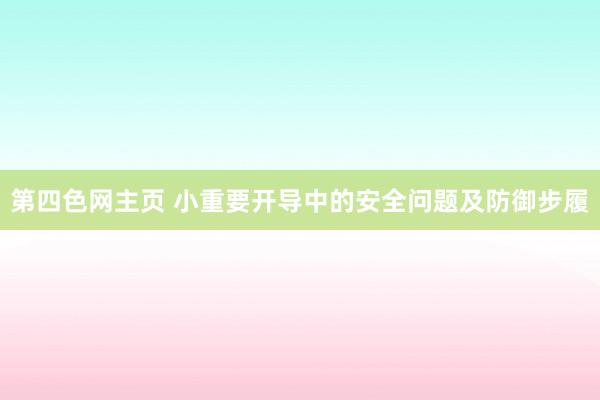 第四色网主页 小重要开导中的安全问题及防御步履