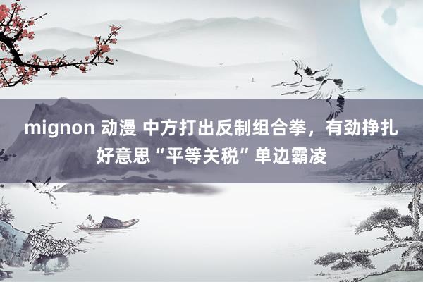 mignon 动漫 中方打出反制组合拳，有劲挣扎好意思“平等关税”单边霸凌