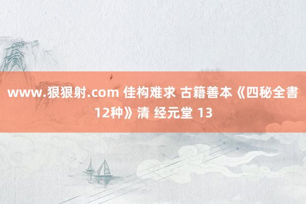 www.狠狠射.com 佳构难求 古籍善本《四秘全書12种》清 经元堂 13