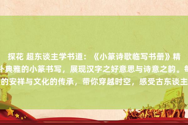探花 超东谈主学书道：《小篆诗歌临写书册》精选历代经典诗歌，以古朴典雅的小篆书写，展现汉字之好意思与诗意之韵。每一笔齐凝合着历史的安祥与文化的传承，带你穿越时空，感受古东谈主的情感与智谋。不管是摹仿照旧玩赏，齐能...