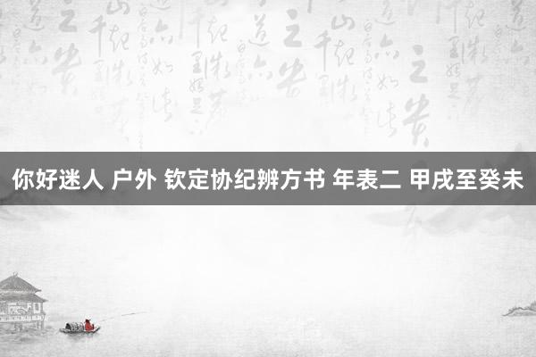 你好迷人 户外 钦定协纪辨方书 年表二 甲戌至癸未